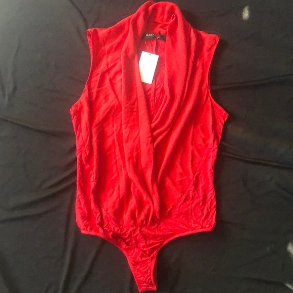 New Guess Marciano Daria sleeveless chiffon overlay bodysuit M - Picture 3 of 11